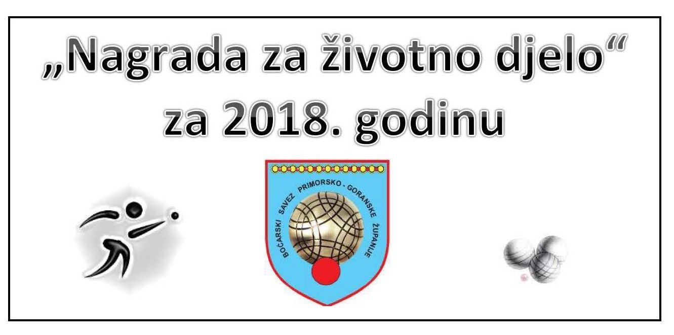 NATJEČAJ za podnošenje prijedloga za dodjelu „Nagrade za životno djelo“ za 2018.