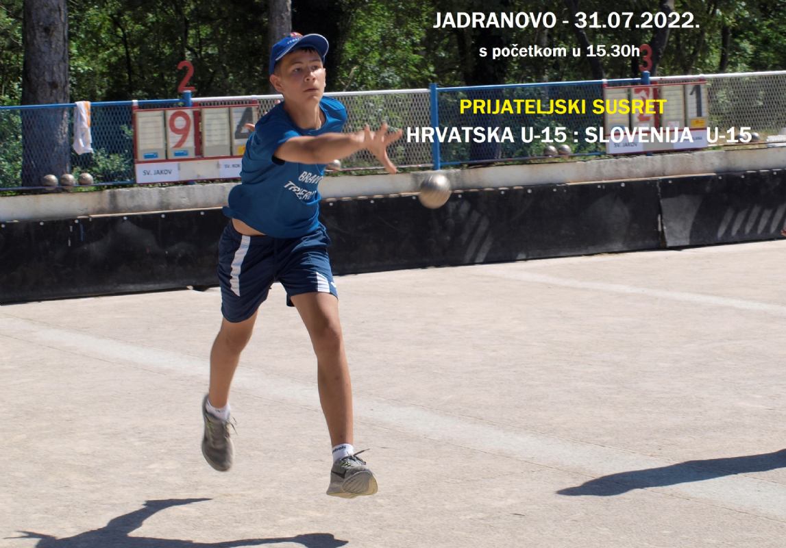 Prijateljski susret Hrvatske i Slovenske kadetske reprezentacije  (U-15)