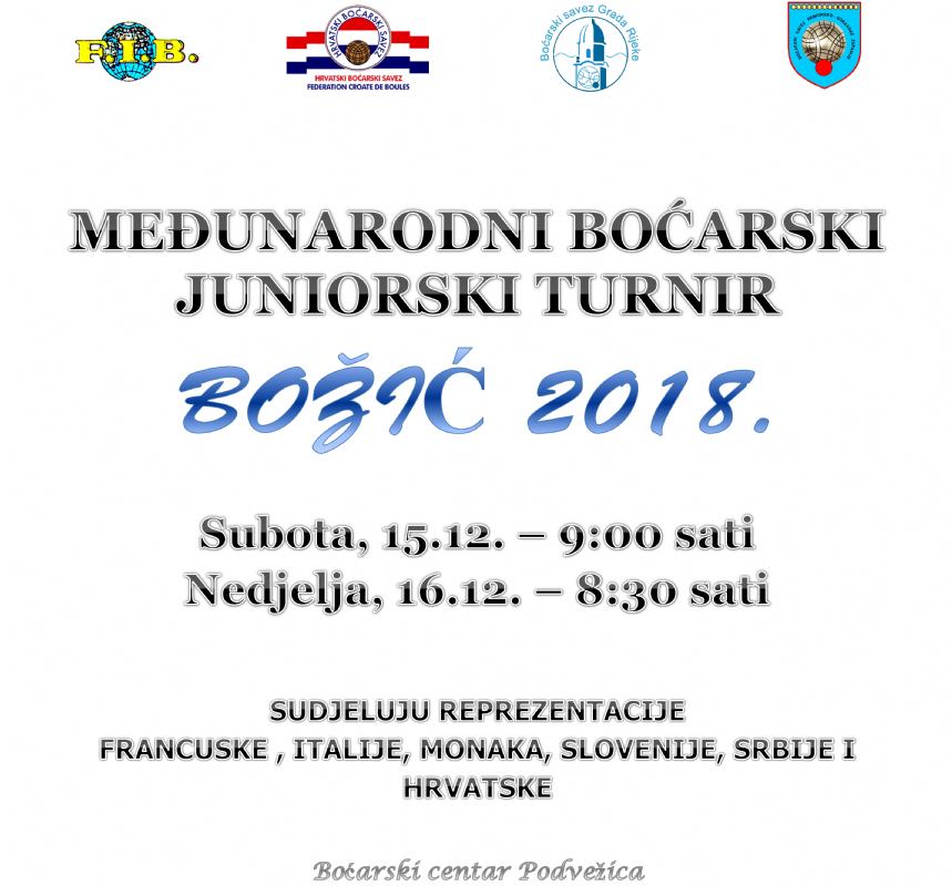 MEĐUNARODNI BOĆARSKI JUNIORSKI TURNIR BOŽIĆ 2018 