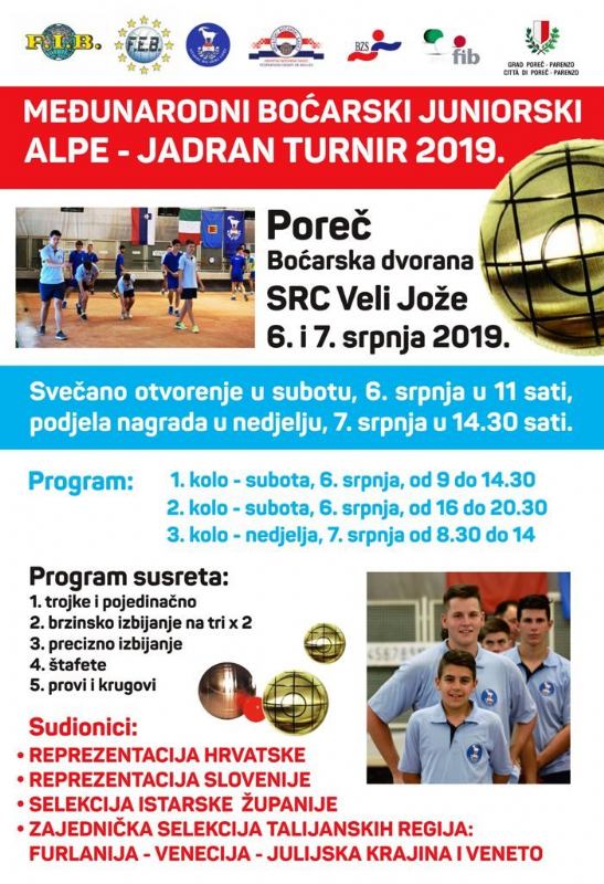 Međunarodni boćarski juniorski turnir Alpe – Jadran 2019